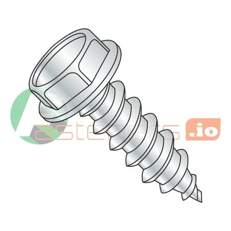 Newport Fasteners Sheet Metal Screw, #8 x 1/2 in, Zinc Plated Steel Hex Head Hex Drive, 10000 PK 427452